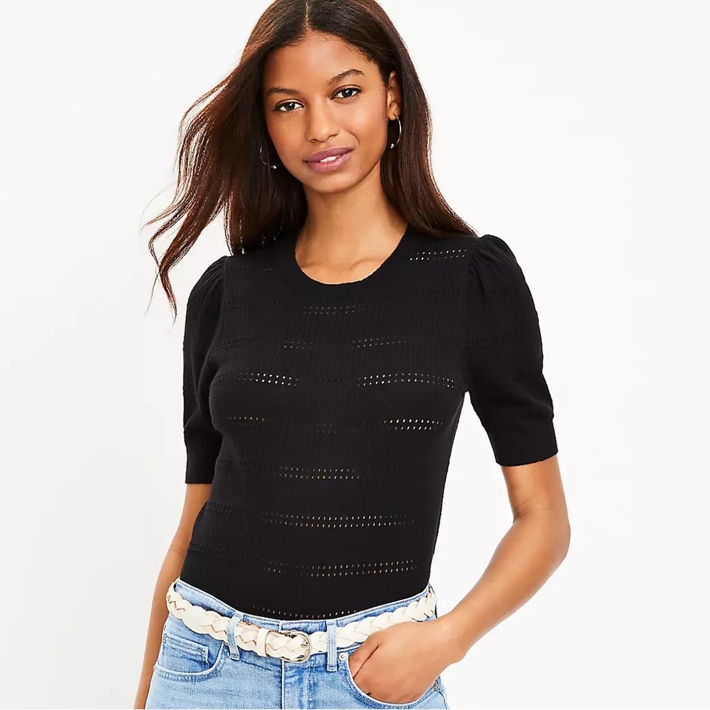 Loft Pointelle Sweater Tee